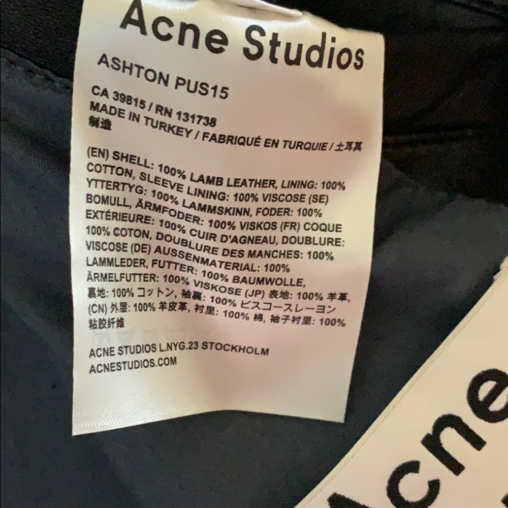 Acne Studios Ashton Leather Bomber Jacket Size 46 - Picture 10 of 12